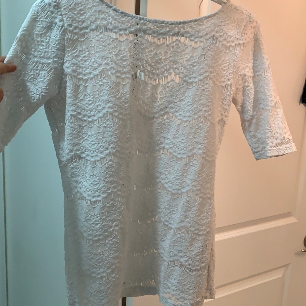 White lace guess three-quarter length shirt